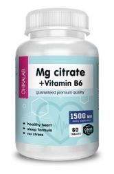 Mg citrate + vitamine B6 1500 мг Chikalab (60 кап)